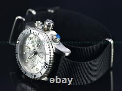 New Deep Blue 40mm Diver 1000 Quartz Chronograph Silver Dial Sapphire Ss Watch