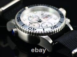 New Deep Blue 40mm Diver 1000 Quartz Chronograph White Mop Dial Sapphire Watch