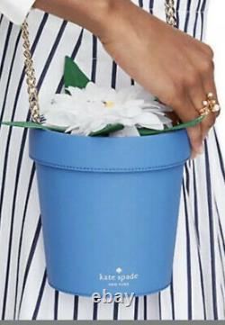New Kate Spade down the rabbit hole daisy flower pot Blue bag Novelty Collector
