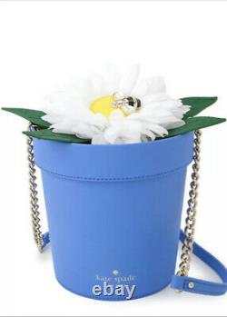 New Kate Spade down the rabbit hole daisy flower pot Blue bag Novelty Collector