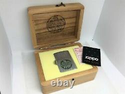 New ZIPPO Limited Edition HEYWOOD GREENFIELD Logo Emblem Lighter w Wood Box