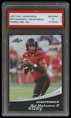 PAT MAHOMES II 2017 LEAF LIMITED 1ST GRADED 10 ROOKIE CARD RC KC CHIEFS Patrick