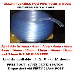 PVC Clear Plastic Flexible Hose Pipe Tube Water Car Oil Aquariums Air Fish Pond
