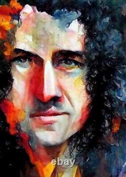 Queen portraits, Freddie Mercury, Brian May, John Deacon, Roger Taylor art print