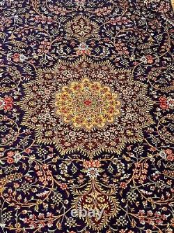 Real 100% Silk Rug Hand Knotted Oriental Floral Carpet Limited Edition
