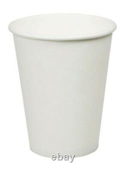 Recyclable Premium Disposable 12oz Single Wall White Paper Hot Tall Coffee Cups