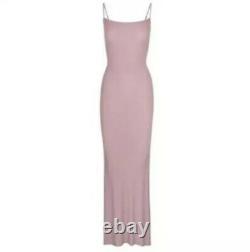SKIMS RIBBED MAXI DRESS LIMITED EDITION/SEASONAL COLOUR (Orchid/Pink, Size S)