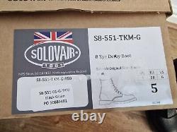 SOLOVAIR Ladies Black Grain Derby Leather Boot UK Size 5 Limited Edition New
