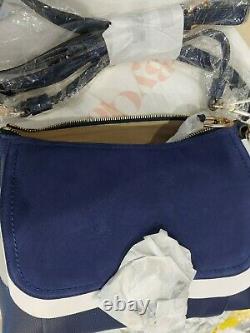 See by Chloe Joan Small Leather & Suede Shoulder Bag Classic Navy/Gold NWT