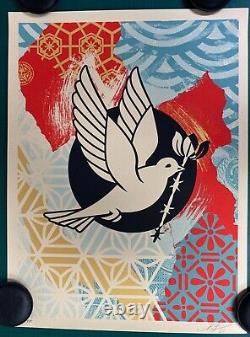 Shepard Fairey Barb Wire Dove Collage screenprint SIGNED LIMITED EDITION MINT