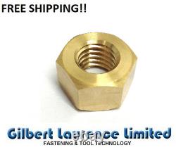 Solid Brass Full Hexagon Nuts For Bolts & Screws M2,2.5,3,4,5,6,8,10,12,16,20,24