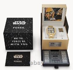Star Wars X Fossil Limited editionT C-3POT Automatic Stainless Steel Watch NEW
