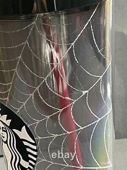 Starbucks Glitter Spiderweb Tumbler Cup Limited Edition Halloween 2019 24 oz NEW