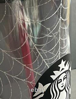 Starbucks Glitter Spiderweb Tumbler Cup Limited Edition Halloween 2019 24 oz NEW