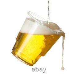 Strong Clear Plastic Beer Cups Half Pint To Brim Reusable Beer Glasses for Party