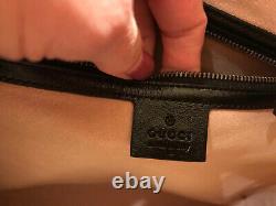 Stunning! GUCCI 524576 Marmont Leather Tote Bag Handbag Black With GG Logo Chevr
