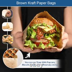 Sulphite White & Brown Kraft Paper Bags for Takeaway Food & Grocery