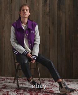Superdry Womens Dry Limited Edition Dry Leather Varsity Jacket