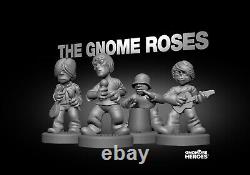 THE GNOME ROSES ltd edition set of four Stone Roses gnomes REALLY RARE