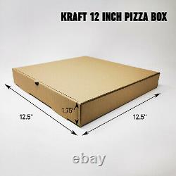 Plain Kraft/White Foldover E-Flute Design Takeaway Pizza Boxes 7'' 9'' 12'' 