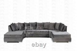 U Shape Corner Sofa Plush Grey Brand New 2022 OFFER RRP £1600