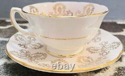 Vintage Pink Floral Royal Grafton Teacup And Saucer Set With Gold Accents Mint