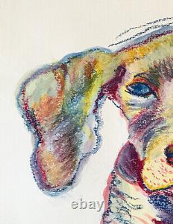 Weimaraner Puppy Dog, 10x12, Watercolor Pastel Painting Print Frame, Signed Arts