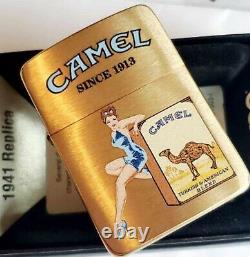 ZIPPO LIGHTER CAMEL PinUp Girl 1941 BRASS CZ LIMITED EDITION ONLY 50 MADE