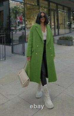 Zara Aw2021 Limited Edition Buttoned Green Coat Size Xs Bloggers Sold Out