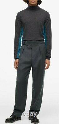 Zara Men's Limited Edition Petrol Blue Long Neck Colour Block Sweater Size Large