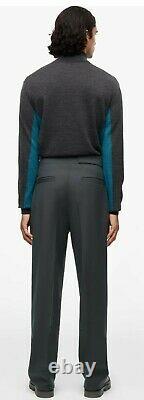 Zara Men's Limited Edition Petrol Blue Long Neck Colour Block Sweater Size Large